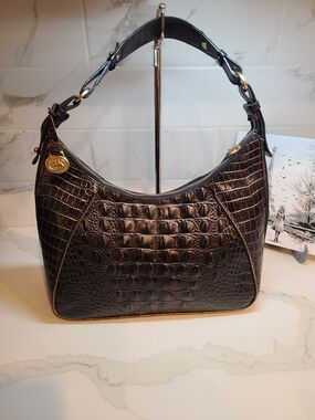 Brahmin Vintage Karissa Black Leather Shoulder Bag Fair